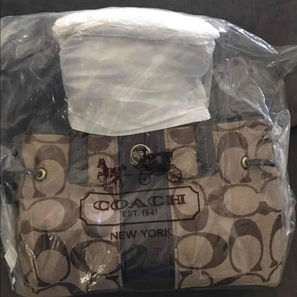 Brown Coach Signature Tote